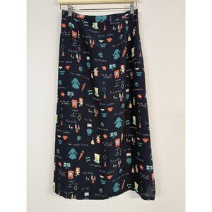 Vintage Melrose‎ Studio Skirt Women’s Black Chic Midi Art Office Career Size L
